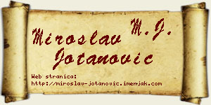 Miroslav Jotanović vizit kartica